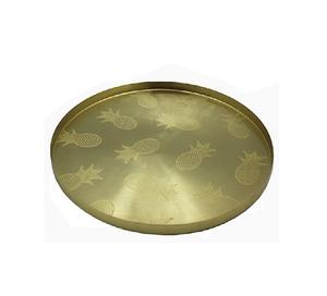 Assiette de service de vaisselle précieuse Design gravé Nouvelle assiette de chargeur en métal américain Plateau de chargeur ton cuivre antique Offre Spéciale - Product Image 6