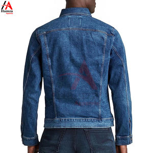 Chaqueta vaquera para hombre 350 GSM tela de algodón Cuello clásico diseño azul sólido chaqueta de manga larga para hombre de Hamza Apparels - Product Image 4