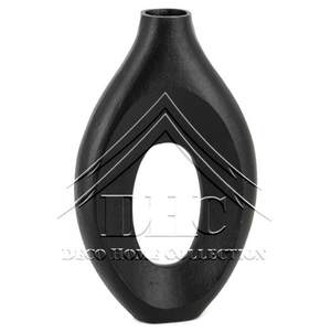 Florero de aluminio de metal negro de estilo moderno para el hogar, espacios habitables, Navidad y decoración de bodas - Product Image 1