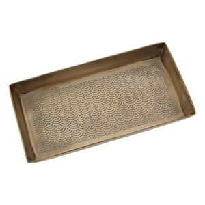 Haute qualité forme rectangulaire en aluminium servant des aliments cadeau de mariage produits de table conception fantastique plateau carré fini en laiton - Product Image 3