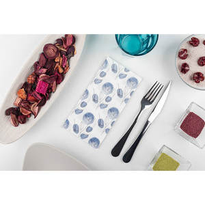 Serviettes imprimées bleues 40x40cm, pliées 1/8, en tissu sec ultra-doux, 480 pièces, B2B - Product Image 2