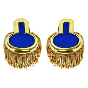 Épaulettes colombiennes avec franges en cordon argenté, fil de bullion brodé, tissu de haute qualité, toile personnalisée à coudre - Product Image 4