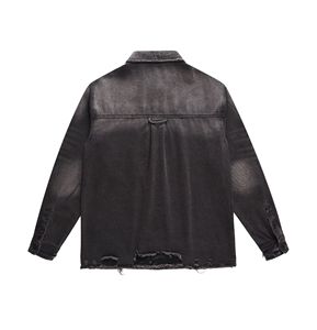 Fabricants de vêtements, tissus en denim décontractés avec trous et effet usé, veste en denim personnalisée, veste pour hommes, vestes pour hommes - Product Image 2