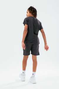 Vente en gros Ensemble d'été pour enfants 2 pièces T-shirt et short solides Tissu de laine décontracté et intelligent pour filles de 9 ans - Product Image 2