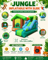 Aire de jeux gonflable professionnelle 3,5x3,4x2,45 m – Château gonflable en PVC – Utilisation professionnelle en extérieur/intérieur – Conforme aux normes européennes