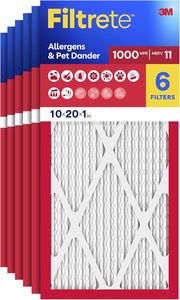 Filtro de aire Filtrete 10x20x1, MERV 11, MPR 1000, alérgenos y piel de mascotas, paquete de 6 - Product Image 2