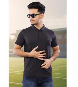 T-shirt à col à texture lisse pour homme avec demi-manches, idéal pour les jours d'été, fournisseur indien - Product Image 2