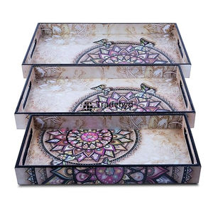 Bandeja de madera MDF hecha a mano Tradebyd Bandeja de servicio duradera para uso diario en el hogar y la Oficina - Product Image 3