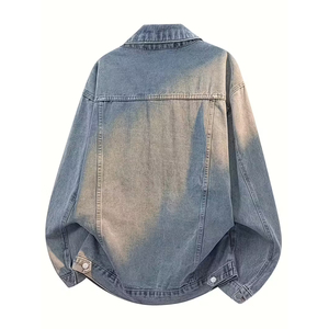 2025 nouveau Logo personnalisé Premium de haute qualité 100% coton hommes bleu Vintage hiver Denim veste avec bouton - Product Image 2