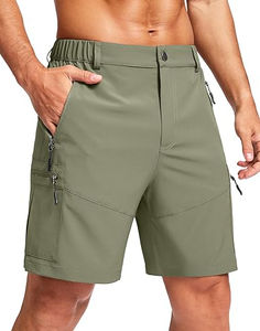 Convient pourOutdoorMen HikingCargoShorts Short de voyage décontracté léger pour hommes travail en plein air avec 5 poches zippées Short pour hommes - Product Image 1