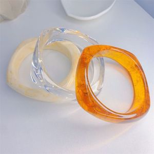 WITHSTAND Bijoux Résine Acrylique Bracelet Bracelet Exagéré Éblouissant Multicolore Large Irrégulier Carré Acrylique Bracelets pour - Product Image 6