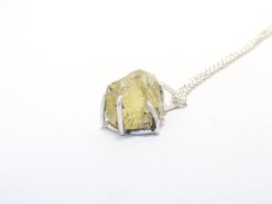 Colgante de piedras preciosas de cuarzo Limón, joyería al por mayor, Plata de Ley 925, nuevo collar moderno de piedra cruda para mujer, collar de regalo - Product Image 3