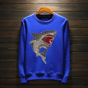 Sweat-shirt en polaire tendance pour homme, hiver, strass, brillant, style streetwear, surdimensionné, pull à diamants, hip-hop, mode décontractée - Product Image 6