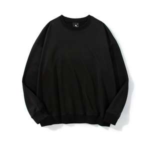 Sudadera de Cuello Redondo Extra Grande para Hombre, Diseño Personalizado OEM de Alta Calidad, Hombros Caídos, Patrón Liso, con Forro Otoñal, Tejido de Punto Lavado - Product Image 4
