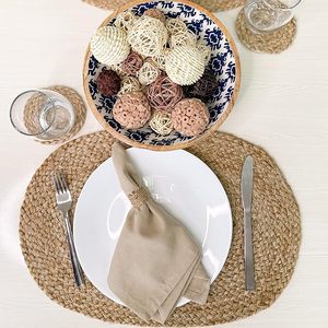 Best Theme Woven Jute Cotton Braided <b>Placemat</b> for <b>Dining</b> <b>Table</b> Decor Wedding Family Gatherings Parties Christmas New Year & More - Product Image 1