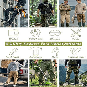 Moda Streetwear Nuevo producto Hombres Casual Camuflaje Cargo Pantalones Algodón Multi bolsillos Pantalones rectos - Product Image 4