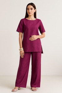 Conjunto de Dos Piezas de Poliéster Cómodo en Color Borgoña Intenso para Uso Casual o Semi Formal Disponible en Tallas M L XL XXL - Product Image 4