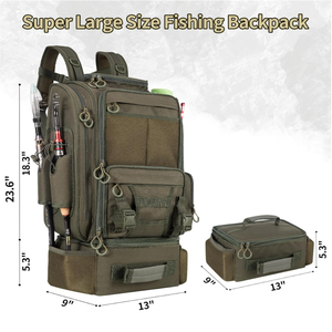 Рыболовный рюкзак с кулером для 3 снастей рыболовный мешок с держателями удочек для рыбалки - Product Image 6