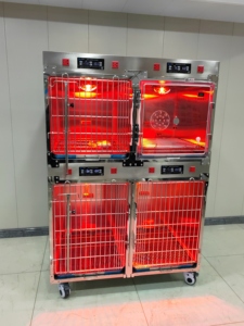 Jaula de cámara de oxígeno aislada infrarroja de acero inoxidable, jaula para perros incubadora ICU para mascotas - Product Image 3