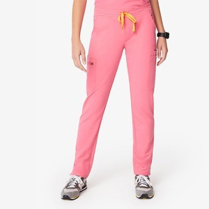Uniformes médicos para mujer, pantalones personalizados con cuello en V y cintura elástica, atuendo hospitalario de primera calidad 100% - Product Image 4