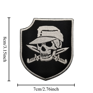 Femme démon tête broderie Patch rectangulaire crochet boucle moral Badge crâne brassard et vêtements sac à dos autocollant décoratif - Product Image 3