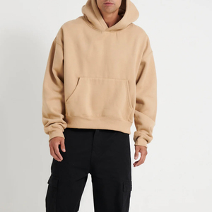 Haute qualité 100% coton hommes goutte épaule sweats à capuche nouveau Style solide motif usine taux manches complètes pour le confort pour l'hiver - Product Image 2