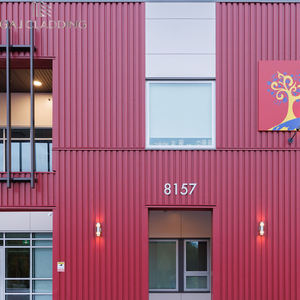 Revêtement mural <span class=keywords><strong>vertical</strong></span> léger et moderne GAJ, panneaux muraux extérieurs en aluminium rainuré ignifuge de 0,8 mm, revêtement PVDF - Product Image 4