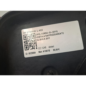VENTILADOR DE REFRIGERACIÓN DEL MOTOR OPEL Corsa D 3P 2ª Serie 877600200 A13DTE Diésel 1248 (11>) - Product Image 5