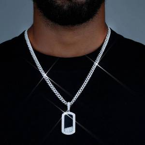 Pendentif Hip Hop Unique en Argent Sterling 925 avec VVS1 Moissanite Diamants Coupe Brillante Pendentifs à Breloques Personnalisables pour Cadeaux - Product Image 2