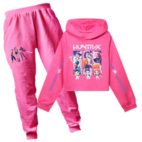 Costume de chasseur de démons Kpop, pantalon à capuche demi-taille pour filles, vêtement de sport imprimé Mira Rumi Zoey, vêtements de fête de carnaval