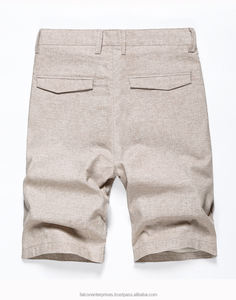 Pantalones cortos informales finos de lino para hombre, Bermudas cortas a la moda para playa, pantalones de chándal transpirables, color gris, para verano - Product Image 4