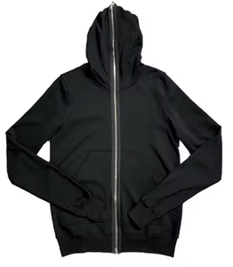 Bulk Wholesale Custom Logo Street Wear Breathable Printing <b>Thick</b> Zip up <b>Fleece</b> Men Black Hoodies - Product Image 3