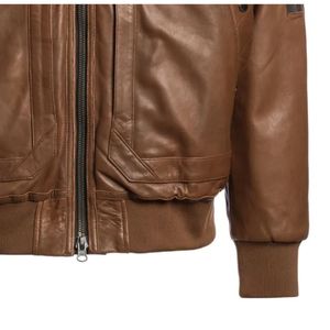 Chaqueta de Invierno Original de Piel de Oveja para Hombre, Cuello Alto, Logotipo Frontal, Impermeable, con Capucha, OEM, Alta Calidad, Personalizable y Elegante - Product Image 4