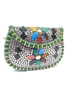 Sac à main de soirée pour femme en résine peinte à la main, artisanat exclusif d'Inde, vente en gros - Product Image 4