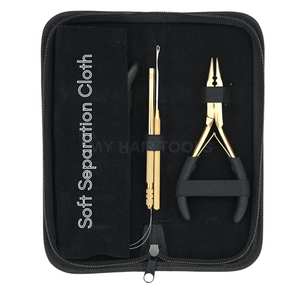 Kit d'outils d'extension de micro-perles de qualité supérieure avec pince à sertir, outil de retrait, boucle de traction et applicateur à crochet en acier inoxydable - Product Image 5