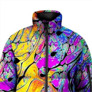 Veste matelassée d'hiver pour l'extérieur, col montant, fermeture éclair, broderie, tissu uni respirant, imperméable, Polartec Cordura - Product Image 3