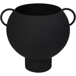 Elegante florero de metal negro mate Elegante diseño de hierro para interiores de casas Bodas Hoteles de lujo con estilo costero - Product Image 1