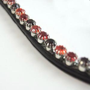 Cristales de vidrio redondos de colores clásicos mega Bling decorado hecho a mano banda de frente de caballo de cuero negro o marrón en mazorca completa - Product Image 3