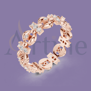 Bague Alphabet 14K pour Idée Cadeau Couple - Product Image 1