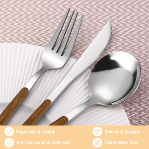 Ensemble de couverts en acier inoxydable occidental classique poli miroir couteau fourchette et cuillère pour les mariages voyage cuisine décor - Product Image 5