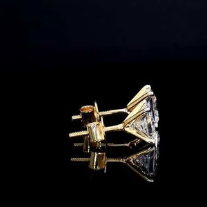 Fine Jewel Premium Minimalist Star Boucles d'oreilles Diamant Or Jaune VVs1 Moissanite Boucles d'oreilles de fiançailles de mariage - Product Image 2