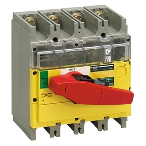 Interruttore Sezionatore Visibile SCHNEIDER ELECTRIC Compact INV630 31195 630A con Maniglia Rotante Rossa e Frontale Giallo 4 Pollici - Product Image 1