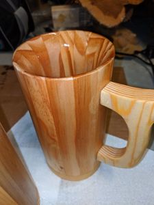 Tasse à boire en BAMBOU GRAVÉ À LA MAIN NATURELLE avec poignée en bois Tasse à thé Tasse à café Tasse à vin - Product Image 6