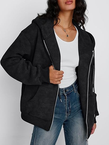 Sudaderas con cremallera con lavado ácido elegante para hombre, ropa de calle de gran tamaño con logotipo personalizado, ropa deportiva, sudaderas con capucha y cremallera con precio al por mayor - Product Image 2