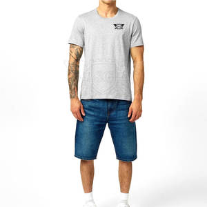 Meilleur prix T-shirts à manches courtes 100% coton élégants pour hommes, vêtements de rue imprimés solides uniques, quantité minimale de commande bas à séchage rapide - Product Image 4