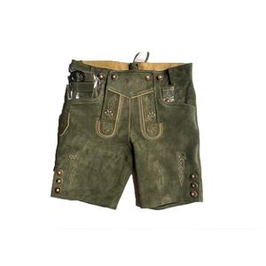 Pantalones cortos de cuero bávaro para hombre de mezclilla verde antiarrugas Oktoberfest Lederhosen con logotipos vintage XS a 6XL Conjunto de estilo informal - Product Image 2