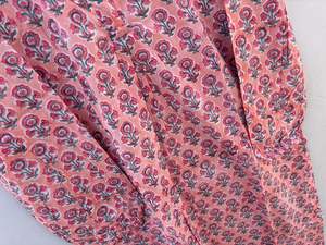 Vestido Midi de algodón étnico de verano hecho a mano para mujer, estampado de bloque Floral, silueta holgada, estilo informal, hasta el suelo, fiesta Natural - Product Image 4