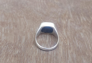 Blue Lapis Signet <b>Ring</b> 925 Sterling <b>Silver</b> Cushion 12mm Lapis Lazuli Gemstone <b>Ring</b> Yellow Gold Plated <b>Men</b> Jewelry Gift For Him - Product Image 6