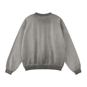 Producto de alta tendencia Mejor costura Lavado ácido Tamaño personalizado 100% algodón O Cuello Básicos Sudadera de mezcla de algodón para hombres - Product Image 2