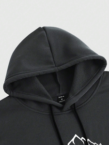 Sweat à capuche d'hiver décontracté à fermeture éclair pour hommes avec cordon de serrage thermique 100% coton lourd qualité de luxe - Product Image 5